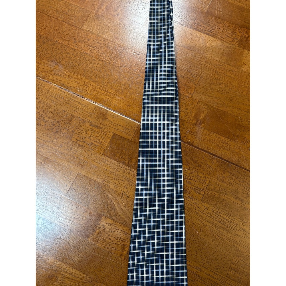 Lauren Ralph Lauren Tie Mens OS Blue Plaid Silk Blend Formal Business Necktie - Picture 10 of 10